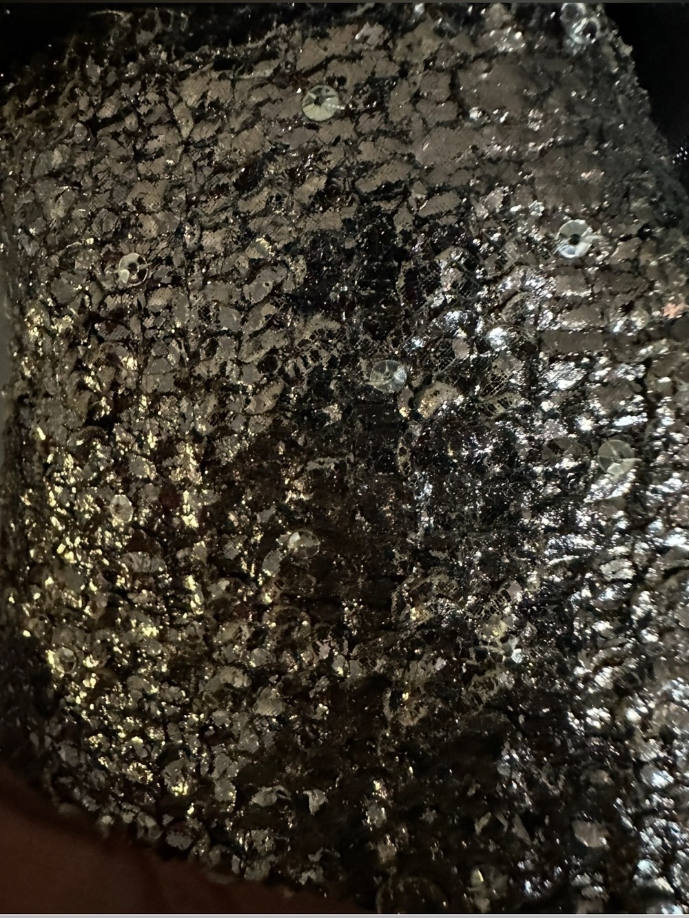 BADGLEY MISCHKA SHEER BUBBLE WITH SILVER HEM COCKTAIL DRESS - Picture 3 of 5
